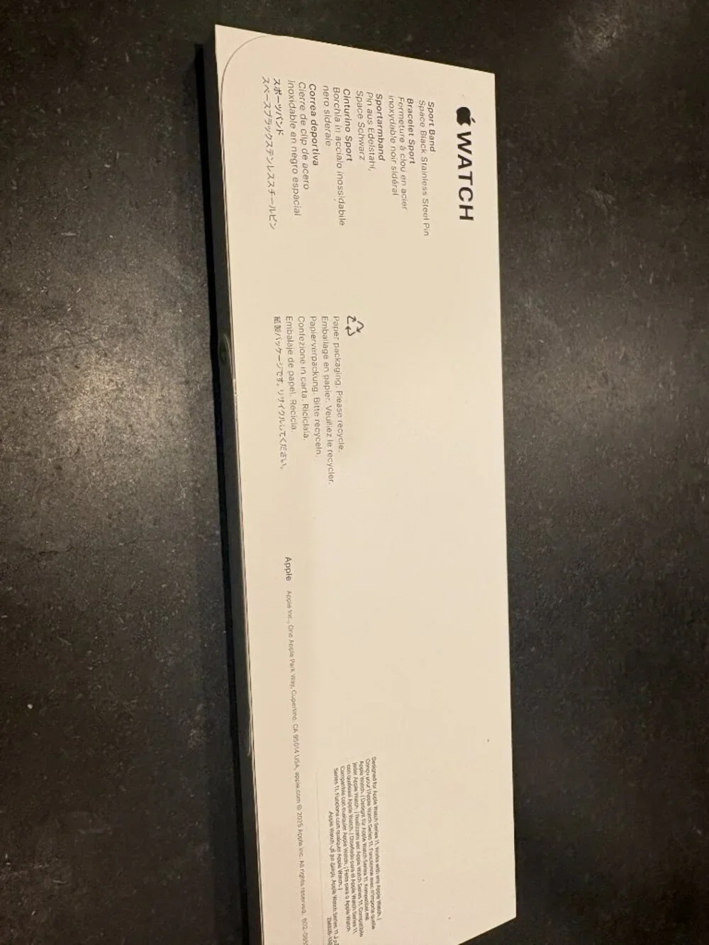 NEW Sealed Genuine Apple Watch Sport Band 46mm Black Sports Band